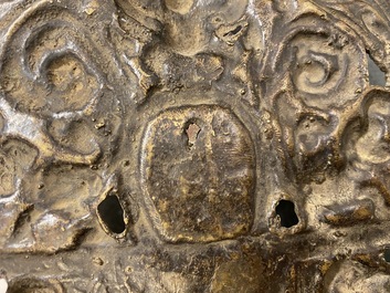 Une figure du Bouddha en bronze dor&eacute;, Sino-Tibet, 17/18&egrave;me